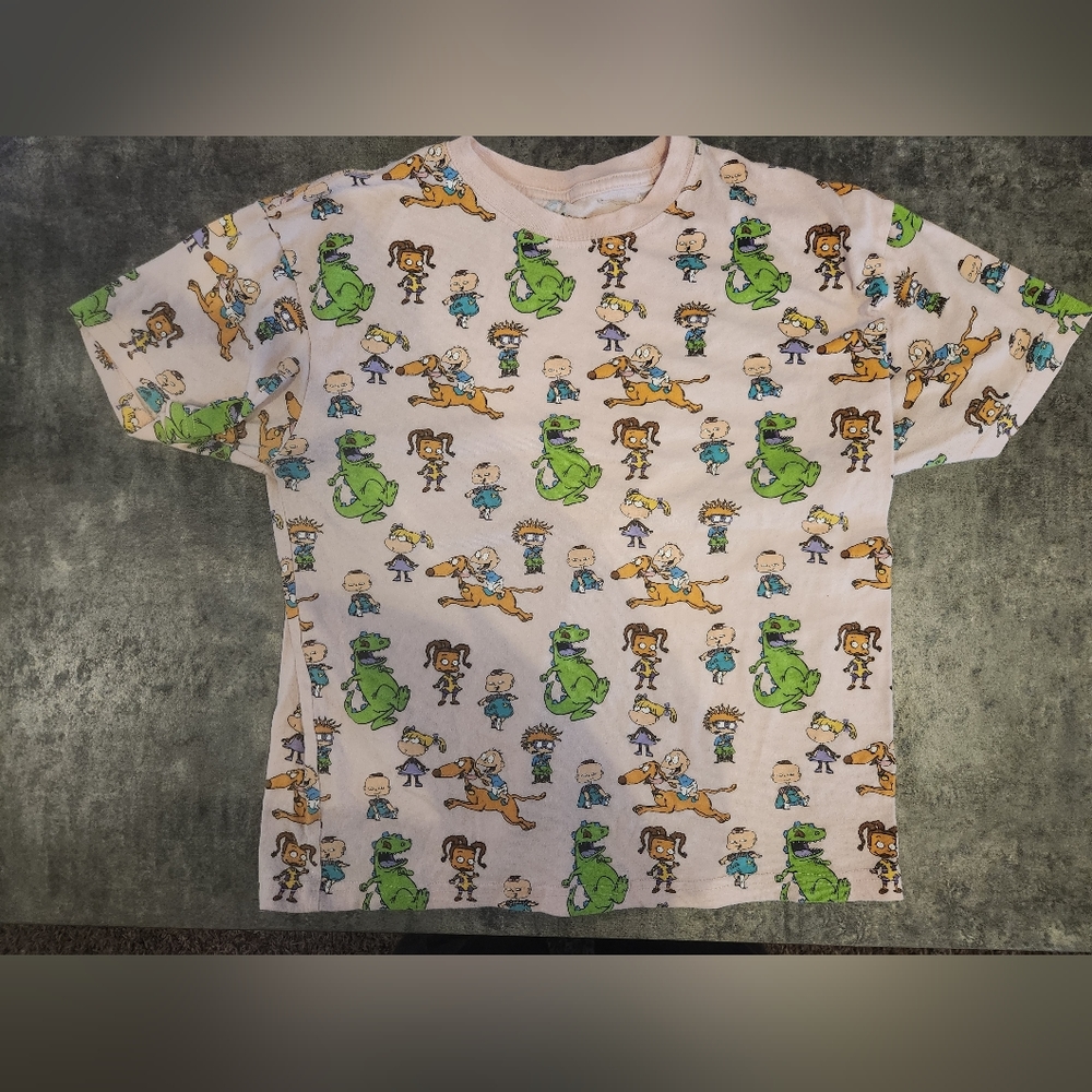 Nickelodeon Rugrats Reptar All Over Print Graphic T Shirt Size Small